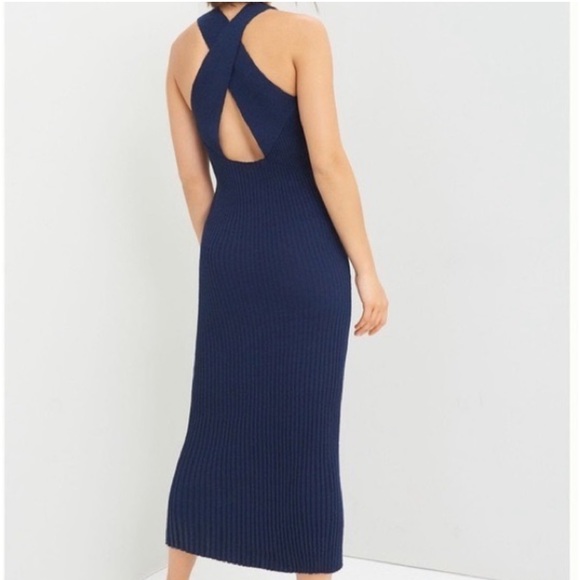 Anthropologie Saturday Sunday Navy Knit Maxi Dress size Small - Picture 6 of 7